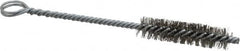 Made in USA - 2" Long x 1/2" Diam Stainless Steel Twisted Wire Bristle Brush - Double Spiral, 5-1/2" OAL, 0.006" Wire Diam, 0.162" Shank Diam - Caliber Tooling