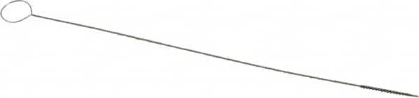 PRO-SOURCE - 1/2" Long x 1/32" Diam Nylon Bristle Brush - Single Spiral, 4" OAL, 0.003" Filament Diam, 0.021" Shank Diam - Caliber Tooling