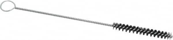 PRO-SOURCE - 2" Long x 1/4" Diam Nylon Bristle Brush - Single Spiral, 6-1/4" OAL, 0.008" Filament Diam, 0.085" Shank Diam - Caliber Tooling