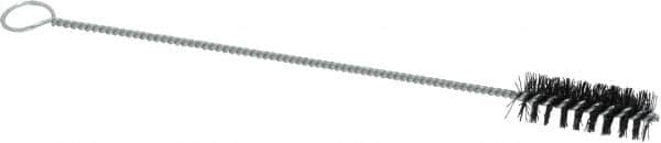 PRO-SOURCE - 1-1/2" Long x 1/2" Diam Nylon Bristle Brush - Single Spiral, 7-1/2" OAL, 0.01" Filament Diam, 0.096" Shank Diam - Caliber Tooling