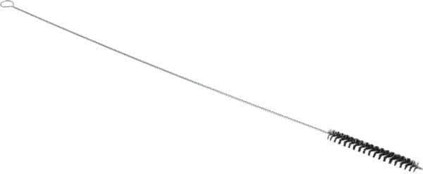 PRO-SOURCE - 4" Long x 1/2" Diam Nylon Bristle Brush - Single Spiral, 26" OAL, 0.01" Filament Diam, 0.128" Shank Diam - Caliber Tooling