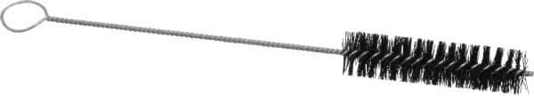 PRO-SOURCE - 4" Long x 1" Diam Nylon Bristle Brush - Single Spiral, 12-1/4" OAL, 0.014" Filament Diam, 0.16" Shank Diam - Caliber Tooling
