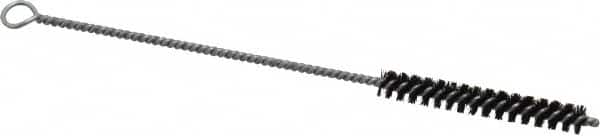 PRO-SOURCE - 2" Long x 1/4" Diam Horsehair Bristle Brush - Single Spiral, 6" OAL, 0.006" Filament Diam, 0.096" Shank Diam - Caliber Tooling