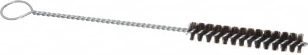 PRO-SOURCE - 3" Long x 1/2" Diam Horsehair Bristle Brush - Single Spiral, 8-1/2" OAL, 0" Filament Diam, 0.128" Shank Diam - Caliber Tooling