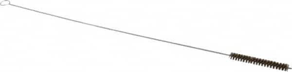 PRO-SOURCE - 4" Long x 1/2" Diam Horsehair Bristle Brush - Single Spiral, 26" OAL, 0.012" Filament Diam, 0.11" Shank Diam - Caliber Tooling