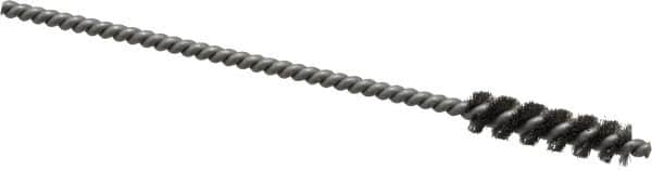 Made in USA - 6.5mm Diam Helical Stainless Steel Tube Brush - Single Spiral, 0.003" Filament Diam, 1" Brush Length, 4" OAL, 0.11" Diam Stainless Steel Shank - Caliber Tooling