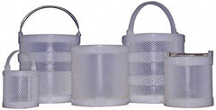 Made in USA - Round Polypropylene Dipping Basket - 1/16" Perforation, 8" Wide - Caliber Tooling