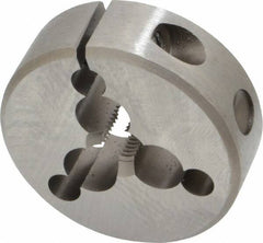 Irwin Hanson - 1/4-28 UNF Thread, 1-1/2" Outside Diam Carbon Steel Round Die - 1/2" Thick, Right Hand Thread, Adjustable - Exact Industrial Supply