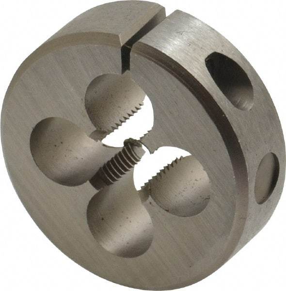 Irwin Hanson - 3/8-24 UNF Thread, 1-1/2" Outside Diam Carbon Steel Round Die - 1/2" Thick, Right Hand Thread, Adjustable - Exact Industrial Supply