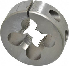 Irwin Hanson - 9/16-12 UNC Thread, 1-1/2" Outside Diam Carbon Steel Round Die - 1/2" Thick, Right Hand Thread, Adjustable - Exact Industrial Supply