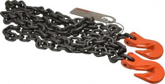 Pewag - 10' Long x 10" Wide, 11,200 Lb Basket Capacity, 4,300 Lb Vertical Capacity, Alloy Steel Web Sling - SGG Chain Sling, 9/32" Diam Chain, Self-Colored, with 2 Grab Hooks - Caliber Tooling