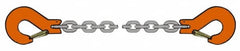 Pewag - 5' Long x 10" Wide, 15,000 Lb Basket Capacity, 15,000 Lb Vertical Capacity, Alloy Steel Web Sling - SSS Chain Sling, 1/2" Diam Chain, Self-Colored, with 2 Sling Hooks - Caliber Tooling