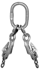 Pewag - 5' Long x 10" Wide, 8,800 Lb Basket Capacity, 8,800 Lb Vertical Capacity, Alloy Steel Web Sling - SOG Chain Sling, 3/8" Diam Chain, Self-Colored, with Grab Hook, Master Link & Shortening Hook - Caliber Tooling