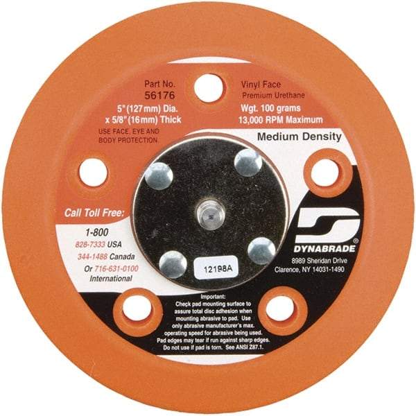 Dynabrade - 5" Diam Adhesive/PSA Disc Backing Pad - Medium Density, 13,000 RPM - Caliber Tooling