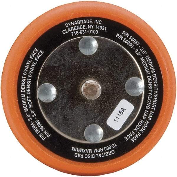 Dynabrade - 3" Diam Hook & Loop Disc Backing Pad - Medium Density, 13,000 RPM - Caliber Tooling