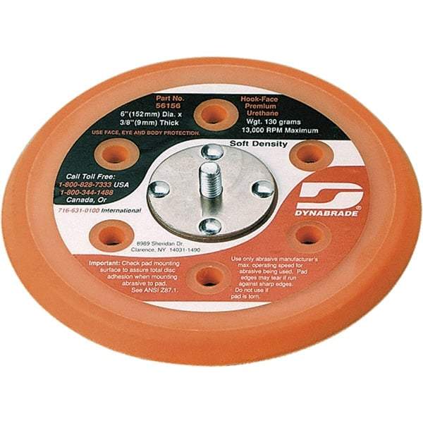 Dynabrade - 6" Diam Hook & Loop Disc Backing Pad - Soft Density, 13,000 RPM - Caliber Tooling