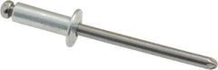 Marson - Button Head Steel Open End Blind Rivet - Steel Mandrel, 0.313" to 3/8" Grip, 3/8" Head Diam, 0.192" to 0.196" Hole Diam, 0.575" Length Under Head, 3/16" Body Diam - Caliber Tooling