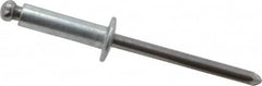 Marson - Button Head Steel Open End Blind Rivet - Steel Mandrel, 0.376" to 1/2" Grip, 3/8" Head Diam, 0.192" to 0.196" Hole Diam, 0.7" Length Under Head, 3/16" Body Diam - Caliber Tooling