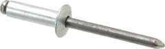 Marson - Button Head Steel Open End Blind Rivet - Steel Mandrel, 0.501" to 5/8" Grip, 1/2" Head Diam, 0.257" to 0.261" Hole Diam, 7/8" Length Under Head, 1/4" Body Diam - Caliber Tooling