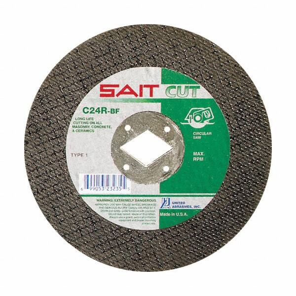 Sait - 7" 24 Grit Silicon Carbide Cutoff Wheel - 3/32" Thick, 5/8" Arbor, 8,500 Max RPM, Use with Circular Saws - Caliber Tooling