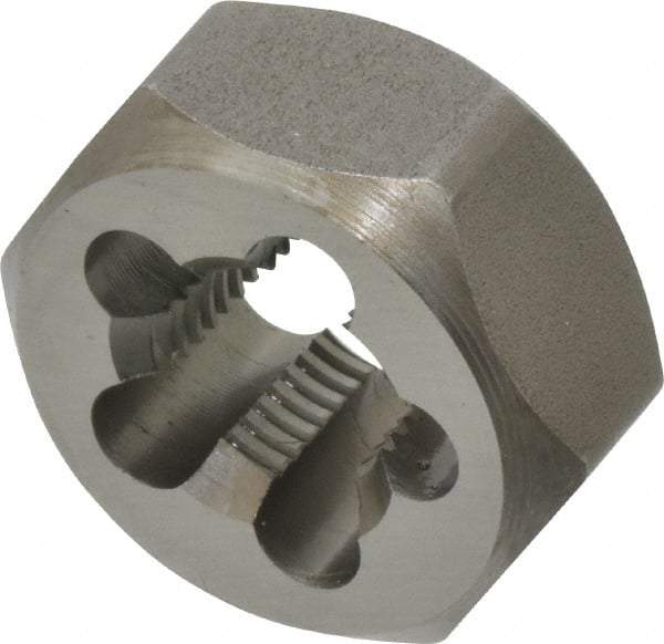 Irwin Hanson - 1/2-20 UNF Thread, 1-1/16" Hex, Right Hand Thread, Hex Rethreading Die - Carbon Steel, 1/2" Thick - Exact Industrial Supply