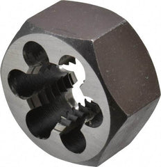 Interstate - 7/8-9 UNC Thread, 1-5/8" Hex, Right Hand Thread, Hex Rethreading Die - Carbon Steel, 7/8" Thick - Exact Industrial Supply