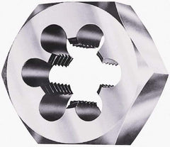 Made in USA - 2-1/8 - 8 UNS Thread, 3-1/2" Hex, Right Hand Thread, Hex Rethreading Die - Carbon Steel, 1" Thick - Exact Industrial Supply