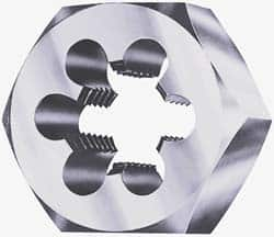 Cle-Line - 9/16-12 UNC Thread, 1-1/16" Hex, Hex Rethreading Die - Carbon Steel, 1/2" Thick, Series 0650 - Exact Industrial Supply