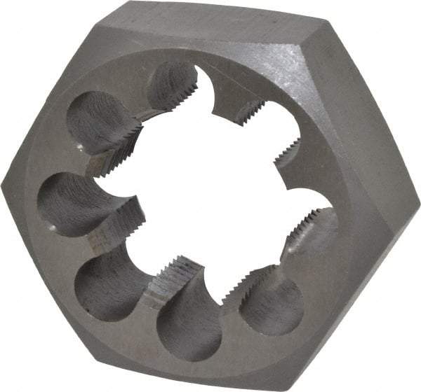 Interstate - 1-1/2 - 12 UNF Thread, 2-9/16" Hex, Right Hand Thread, Hex Rethreading Die - High Speed Steel, 1" Thick - Exact Industrial Supply