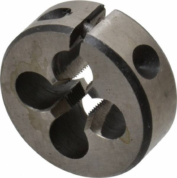 Interstate - 1/4-48 UNS Thread, 1" Outside Diam High Speed Steel Round Die - Right Hand Thread, Adjustable - Exact Industrial Supply