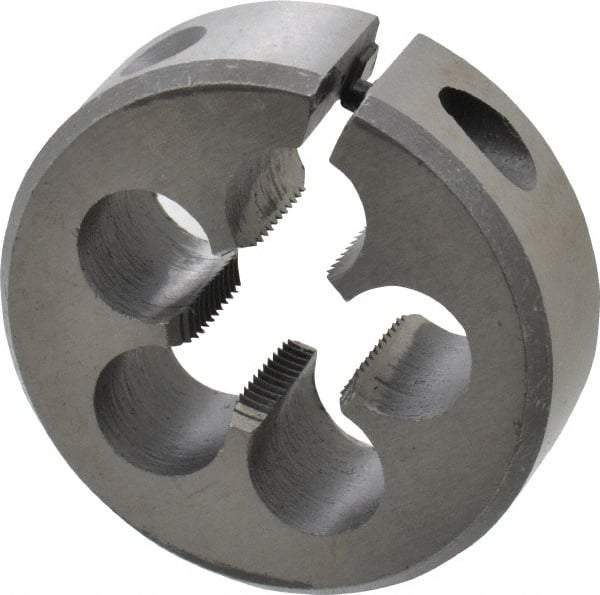 Interstate - 1/2-28 UNEF Thread, 1-1/2" Outside Diam High Speed Steel Round Die - Right Hand Thread, Adjustable - Exact Industrial Supply