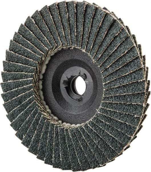 Garryson - 60 Grit, 3" Disc Diam, Type 27 Zirconia Alumina Flap Disc - 20,000 Max RPM, Nylon Backing, Quick Change Type S Attaching System, Coated - Caliber Tooling