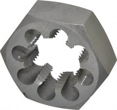 Interstate - 1-1/2 - 8 UNS Thread, 2-9/16" Hex, Right Hand Thread, Hex Rethreading Die - Carbon Steel, 1" Thick - Exact Industrial Supply