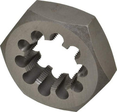 Interstate - 2-1/2 - 8 UNS Thread, 4-1/2" Hex, Right Hand Thread, Hex Rethreading Die - Carbon Steel, 1-1/2" Thick - Exact Industrial Supply