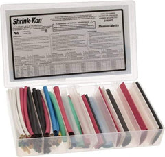 Thomas & Betts - 86 Piece, Multicolor, Heat Shrink Electrical Tubing Kit - 2:1 Shrink Ratio, Flame Retardant, Polyolefin - Caliber Tooling