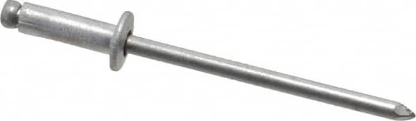 Marson - Button Head Aluminum Open End Blind Rivet - Aluminum Mandrel, 0.188" to 1/4" Grip, 1/4" Head Diam, 0.129" to 0.133" Hole Diam, 0.4" Length Under Head, 1/8" Body Diam - Caliber Tooling