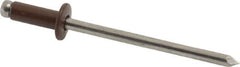 Marson - Button Head Aluminum Open End Blind Rivet - Aluminum Mandrel, 0.126" to 0.187" Grip, 1/4" Head Diam, 0.129" to 0.133" Hole Diam, 0.337" Length Under Head, 1/8" Body Diam - Caliber Tooling