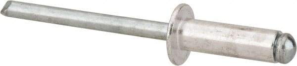 Marson - Button Head Aluminum Open End Blind Rivet - Steel Mandrel, 5/16" to 3/8" Grip, 3/8" Head Diam, 0.192" to 0.196" Hole Diam, 0.575" Length Under Head, 3/16" Body Diam - Caliber Tooling