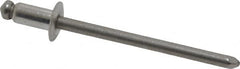 Marson - Button Head Stainless Steel Open End Blind Rivet - Stainless Steel Mandrel, 1/32" to 1/8" Grip, 1/4" Head Diam, 0.129" to 0.133" Hole Diam, 0.275" Length Under Head, 1/8" Body Diam - Caliber Tooling