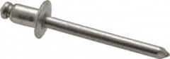 Marson - Button Head Stainless Steel Open End Blind Rivet - Stainless Steel Mandrel, 1/32" to 1/8" Grip, 3/8" Head Diam, 0.192" to 0.196" Hole Diam, 0.325" Length Under Head, 3/16" Body Diam - Caliber Tooling