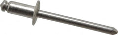 Marson - Button Head Stainless Steel Open End Blind Rivet - Stainless Steel Mandrel, 3/16" to 1/4" Grip, 3/8" Head Diam, 0.192" to 0.196" Hole Diam, 0.45" Length Under Head, 3/16" Body Diam - Caliber Tooling