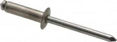 Marson - Button Head Stainless Steel Open End Blind Rivet - Stainless Steel Mandrel, 0.376" to 1/2" Grip, 3/8" Head Diam, 0.192" to 0.196" Hole Diam, 0.7" Length Under Head, 3/16" Body Diam - Caliber Tooling