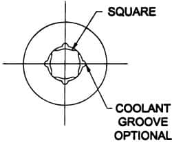 Parlec - 0.323" Tap Shank Diam, 0.242" Tap Square Size, 7/16" Tap, - 0.7" Projection, 1-1/4" Shank OD, Through Coolant, Series Numertap 700 - Exact Industrial Supply