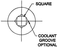 Parlec - 0.8" Tap Shank Diam, 0.6" Tap Square Size, 1" Tap, - 0.7" Projection, 1-1/4" Shank OD, Through Coolant, Series Numertap 700 - Exact Industrial Supply