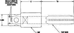 Parlec - 29/32" Tap Shank Diam, 0.679" Tap Square Size, 3/4" Pipe Tap, - 2-1/4" Projection, 1-1/4" Shank OD, Through Coolant, Series Numertap 770 - Exact Industrial Supply