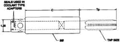 Parlec - 1.021" Tap Shank Diam, 0.766" Tap Square Size, 1-3/16" & 1-1/4" Tap, - 3.7" Projection, 1-1/4" Shank OD, Series Numertap 770 - Exact Industrial Supply