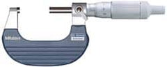 Mitutoyo - 25 to 50mm Range, 0.01mm Graduation, Mechanical Outside Micrometer - Ratchet Stop Thimble, Accurate to 0.0001" - Caliber Tooling