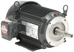 US Motors - 3 hp, TEFC Enclosure, No Thermal Protection, 1,755 RPM, 200 Volt, 60 Hz, Three Phase Standard Efficient Motor - Size 182 Frame, Rigid Mount, 1 Speed, Ball Bearings, 10.7 Full Load Amps, F Class Insulation, Reversible - Caliber Tooling