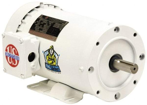 US Motors - 7-1/2 hp, TEFC Enclosure, No Thermal Protection, 1,760 RPM, 208-230/460 Volt, 60 Hz, Three Phase Energy Efficient Motor - Size 213TC Frame, Rigid Mount, 1 Speed, Ball Bearings, 20.1-18.3/9.1 Full Load Amps, F Class Insulation, Reversible - Caliber Tooling