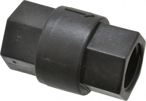 Specialty Mfr - 3/4" Polypropylene Check Valve - Inline, FNPT x FNPT, 125 WOG - Caliber Tooling